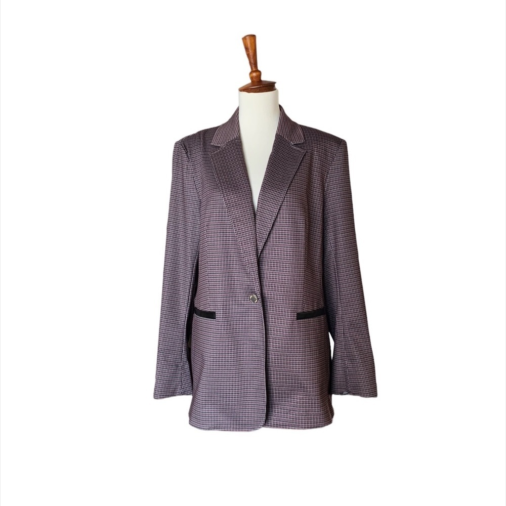 Anne‎ Klein Casual Plaid Blazer Size Large Multicolor